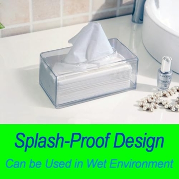 Stylish Square Clear Acrylic Tissue Box for Home and Office