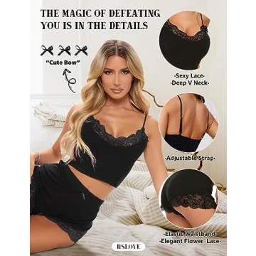 RSLOVE Women's Pajamas Set Stylish Two-Piece Sleepwear