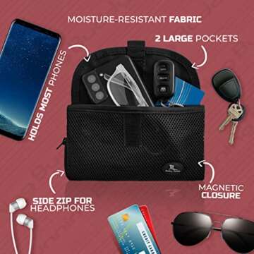 Running Buddy Magnetic Running Fanny Pack for Men & Women | Hiking, Cycling, and Jogging Waist Pack Holds Phone, Money, Key | Small - 5-7/8 in x 4 in | Water-Resistant, No Bounce, No Chafe - Black