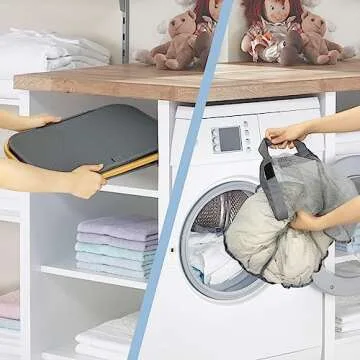 Bellzacasa Laundry Hamper with Lid, 110L Large Hampers for Laundry with Bamboo Handles and Removable Laundry Bag, Foldable Laundry Baskets with Lid for Bedroom Bathroom Tall Laundry Bin (Gray)