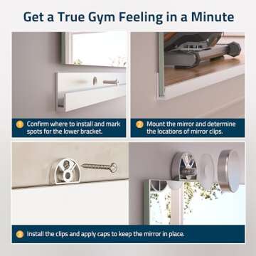 TETOTE Home Gym Mirror 72 x 36 Workout Mirror Large Full Body Mirror for Yoga, Fitness, Dance, Exercise, Wall Mounted Frameless Mirror for Dance Studio, Bedroom, Oversized Activity Mirror, 1 PC