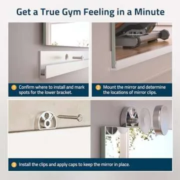 TETOTE Home Gym Mirror 72 x 36 Workout Mirror Large Full Body Mirror for Yoga, Fitness, Dance, Exercise, Wall Mounted Frameless Mirror for Dance Studio, Bedroom, Oversized Activity Mirror, 1 PC