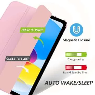 MoKo iPad Case for 11th/10th Gen - Floral Pink Smart Cover