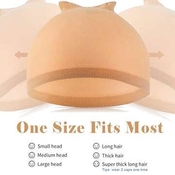 IKOCO Wig Caps, 6Pcs Stretchy Nylon Wig Caps for Women Lace Front, Light Brown