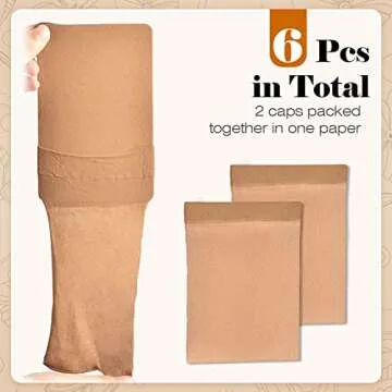 IKOCO Wig Caps, 6Pcs Stretchy Nylon Wig Caps for Women Lace Front, Light Brown