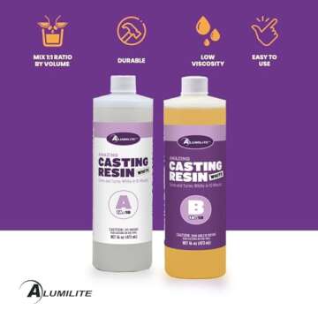Alumilite Amazing White Two-Part Casting Resin Kit - Ideal for Pouring Small to Large, Durable Pieces, Arts, Crafts, Jewelry and Decorative Pieces, 10 Minute Cure Time (32 Ounce)