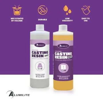 Alumilite Amazing White Two-Part Casting Resin Kit - Ideal for Pouring Small to Large, Durable Pieces, Arts, Crafts, Jewelry and Decorative Pieces, 10 Minute Cure Time (32 Ounce)