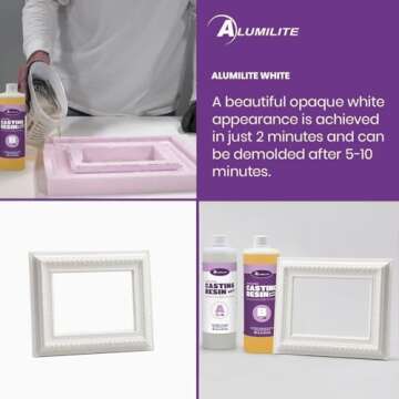 Alumilite Amazing White Two-Part Casting Resin Kit - Ideal for Pouring Small to Large, Durable Pieces, Arts, Crafts, Jewelry and Decorative Pieces, 10 Minute Cure Time (32 Ounce)