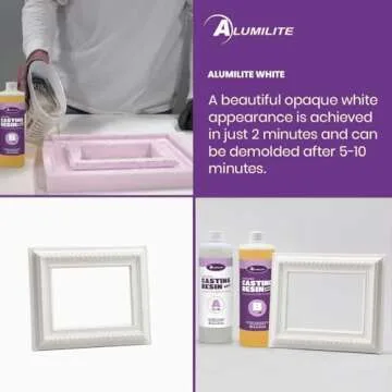 Alumilite Amazing White Two-Part Casting Resin Kit - Ideal for Pouring Small to Large, Durable Pieces, Arts, Crafts, Jewelry and Decorative Pieces, 10 Minute Cure Time (32 Ounce)