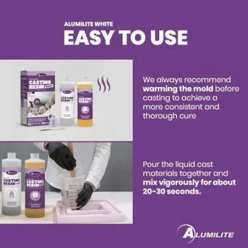 Alumilite Amazing White Two-Part Casting Resin Kit - Ideal for Pouring Small to Large, Durable Pieces, Arts, Crafts, Jewelry and Decorative Pieces, 10 Minute Cure Time (32 Ounce)