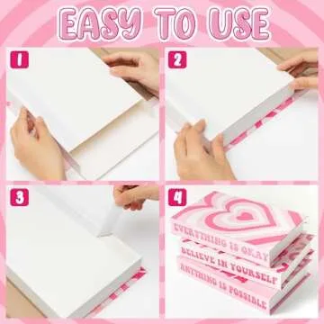CNhoqc 6pcs Preppy Pink Fake Book Set for Home Decor