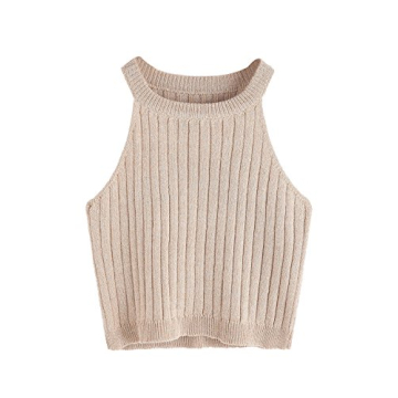 Stylish SweatyRocks Women's Ribbed Halter Neck Crop Top