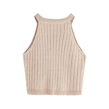 Stylish SweatyRocks Women's Ribbed Halter Neck Crop Top