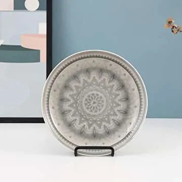 Plate Holder Easel Display Stand - 4.5 inch Metal Plate Stands for Display - Tabletop Picture Stand - Black Iron Easels for Display Pictures | Photo Frames | Book | Decorative Plates | Plaque - 1 Pack