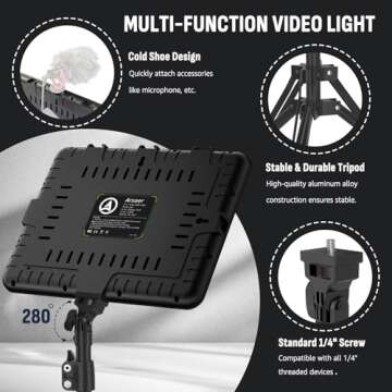 2-Pack LED Photography Lighting Kit, Arsoer 15W Bi-Color Video Light Kit, 2800-6500K LED Light CRI 97+, Studio Light with 70” Tripod Stand for Photography/YouTube/Video Recording/Content Creation