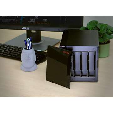 Asustor AS5304T 4 Bay NAS, 1.5GHz Quad-Core, 2 2.5GbE Port, 4GB RAM DDR4, Gaming Network Attached Storage, Personal Private Cloud (Diskless)