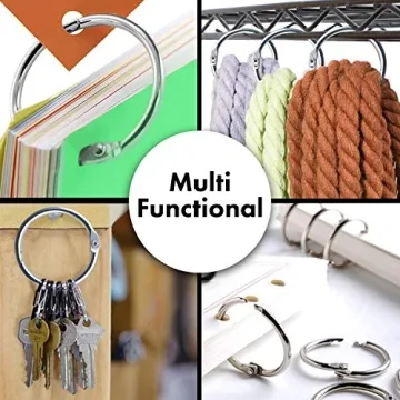 PEDLARSHOP Binder Rings 1 Inch - 100 Pack for Organizing