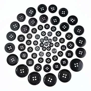 Bememo 400 Pieces Assorted Round Black Buttons for Crafts