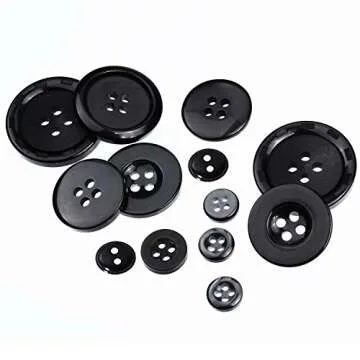 Bememo 400 Pieces Assorted Round Black Buttons for Crafts