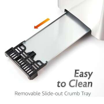 Elite Gourmet ECT5924D SmartToast Digital Long Slot 4 Slice Toaster, 1.5” Wide Slots for Thick Breads & Bagel Function, LED Touch Screen, Countdown Timer, 6 Shades, Stainless Steel