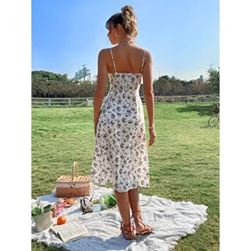 Floerns Summer Floral Cami Midi Dress for Women