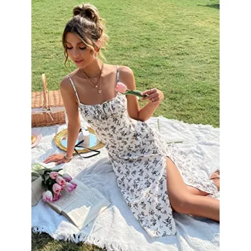 Floerns Summer Floral Cami Midi Dress for Women