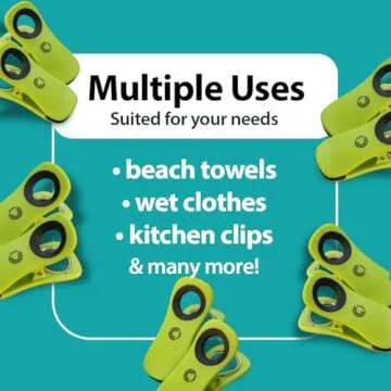 CoreClips Towel Clips for Beach Chairs on Cruise - 2.5” Opening Heavy Duty Beach Chair Clips for Towels, Stainless Steel Fort Clip for Lounge Pool Chairs or Hanging Cloth, Swimsuits, Cruise Essentials