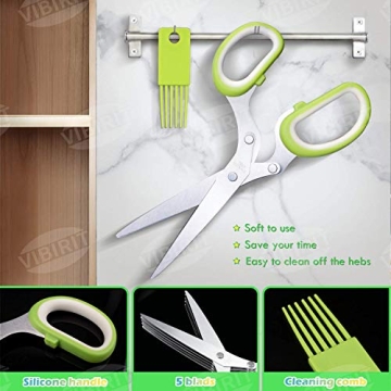 VIBIRIT Herb Scissors - Essential Kitchen Tools Set