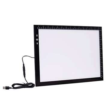 HSK B4/A3s Artist tracing Light Box Copy Table,USB Power Dimmerable 6000 Lux Lock Button Artcraft Light Pad for Tatto Drawing, Sketching, Animation,Diamond Painting