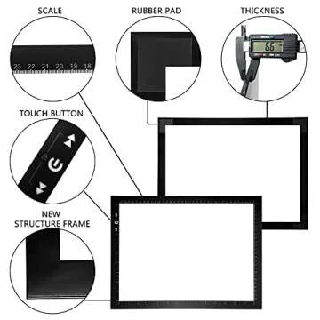 HSK B4/A3s Artist tracing Light Box Copy Table,USB Power Dimmerable 6000 Lux Lock Button Artcraft Light Pad for Tatto Drawing, Sketching, Animation,Diamond Painting