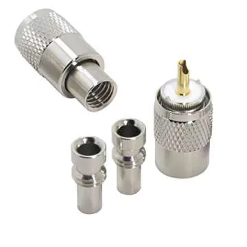 RFAdapter PL 259 Connectors, 5 Pack PL-259 UHF Male Solder Connector Plug with Reducer, Teflon Material 50ohm for RG59, RG8, RG8x, LMR-400, RG-213 Coaxial Cable Compatiable with Ham Radio Antenna