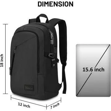 Mancro Slim Anti Theft Laptop Backpack with USB