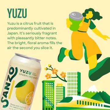 Sanzo Yuzu Sparkling Water - 12 Pack - Sugar-Free Drink