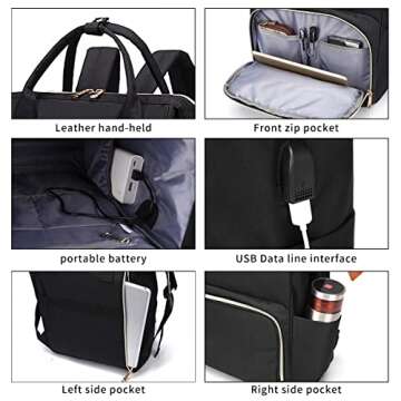 Sowaovut Laptop Backpack 15.6 Inch Casual Daypack Water Resistant Business Travel Backpack for Women men