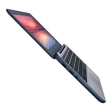 ASUS Chromebook C202 Laptop- 11.6" Ruggedized and Spill Resistant Design with 180 Degree Hinge, Intel Celeron N3060, 4GB RAM, 16GB eMMC Storage, Chrome OS- C202SA-YS02 Dark Blue, Silver