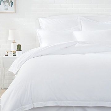 AmazonBasics Lightweight Microfiber Duvet Cover Set - White