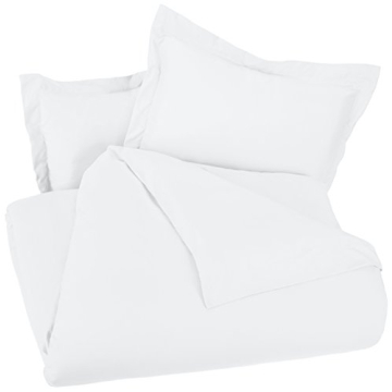 AmazonBasics Lightweight Microfiber Duvet Cover Set - White
