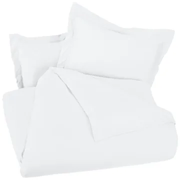 AmazonBasics Lightweight Microfiber Duvet Cover Set - White