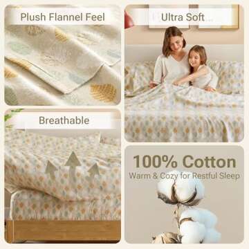 True North Cozy Cotton Flannel Sheet Set - Warm Bedding