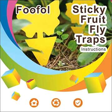 Fruit Fly Traps Fungus Gnat Traps Yellow Sticky Bug Traps 36 Pack No Harm and Odorless for Indoor Ou...