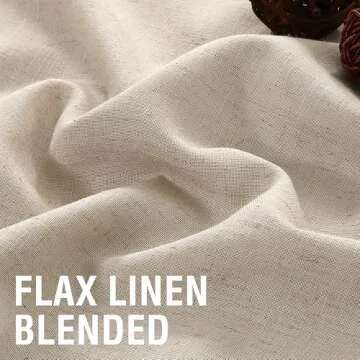 H.VERSAILTEX Linen Fabric Curtains for Living Room 96 Inches Long, Rich Linen Curtains Privacy Drapes Grommet for Farmhouse Textured Curtains 2 Panels Set, 52" W x 96" L, Linen