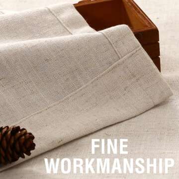 H.VERSAILTEX Linen Fabric Curtains for Living Room 96 Inches Long, Rich Linen Curtains Privacy Drapes Grommet for Farmhouse Textured Curtains 2 Panels Set, 52" W x 96" L, Linen