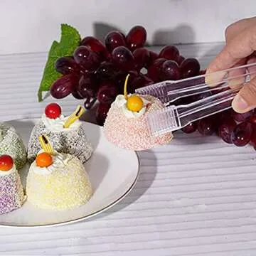 Plastic Ice Tongs and Scoops Mini Kitchen Tongs Utility and Ice Shovel Buffet Scoop for Cocktail Whiskey Tea Party Candy Dessert Buffet