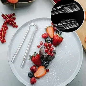 Plastic Ice Tongs and Scoops Mini Kitchen Tongs Utility and Ice Shovel Buffet Scoop for Cocktail Whiskey Tea Party Candy Dessert Buffet