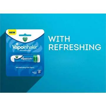 Vicks VapoInhaler, Portable Nasal Inhaler, Non-Medicated, Soothing Vapors, Menthol Scent, 1 Count