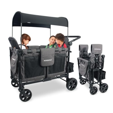 WonderFold W4 Elite Stroller Wagon – Collapsible & Sun Canopy
