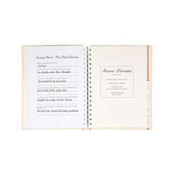 Pearhead Little Bundle of Joy Pregnancy Journal, Keepsake Pregnancy Memory Book with Sonogram Photo, First Through Third Trimester Pregnancy Milestone Tracker, Blush Leaf