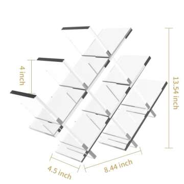 Wine Rack 8 Bottle Countertop Lattice Freestanding Small Wine Holder Modern Transparent Acrylic Plastic Free Standing Table Storage Wine Bottle Stand for Home Kitchen Bar Cabinets - Fit Party