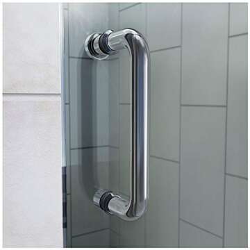 DreamLine Flex Semi-Frameless Pivot Shower Door in Chrome, 38-42 in Width x 72 in Height, 1/4 in. (6mm) Certified Clear Tempered Glass, Engineered for Smooth Pivoting Open and Close. SHDR-22427200-01