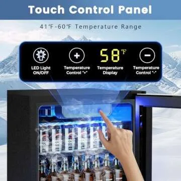 Electactic Mini Fridge 130 Can Beverage Refrigerator Cooler, 3.2 Cu.Ft Drink Fridge for Soda Wine Beer, Adjustable Temperature Control for Home Office, Black